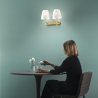 Aplique de dupla luz para interior em metal dourado e vidro branco Ares AP2 Venda