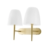 Aplique de dupla luz para interior em metal dourado e vidro branco Ares AP2 Oferta