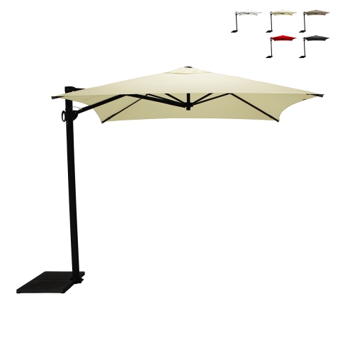 Guarda-sol lateral quadrado 250x250 cm de jardim proteção UV50+ Trend Promoção
