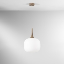 Candeeiro de suspensão moderno com luz em vidro branco opala Jaipur Promoção