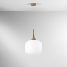 Candeeiro de suspensão moderno com luz em vidro branco opala Jaipur Promoção