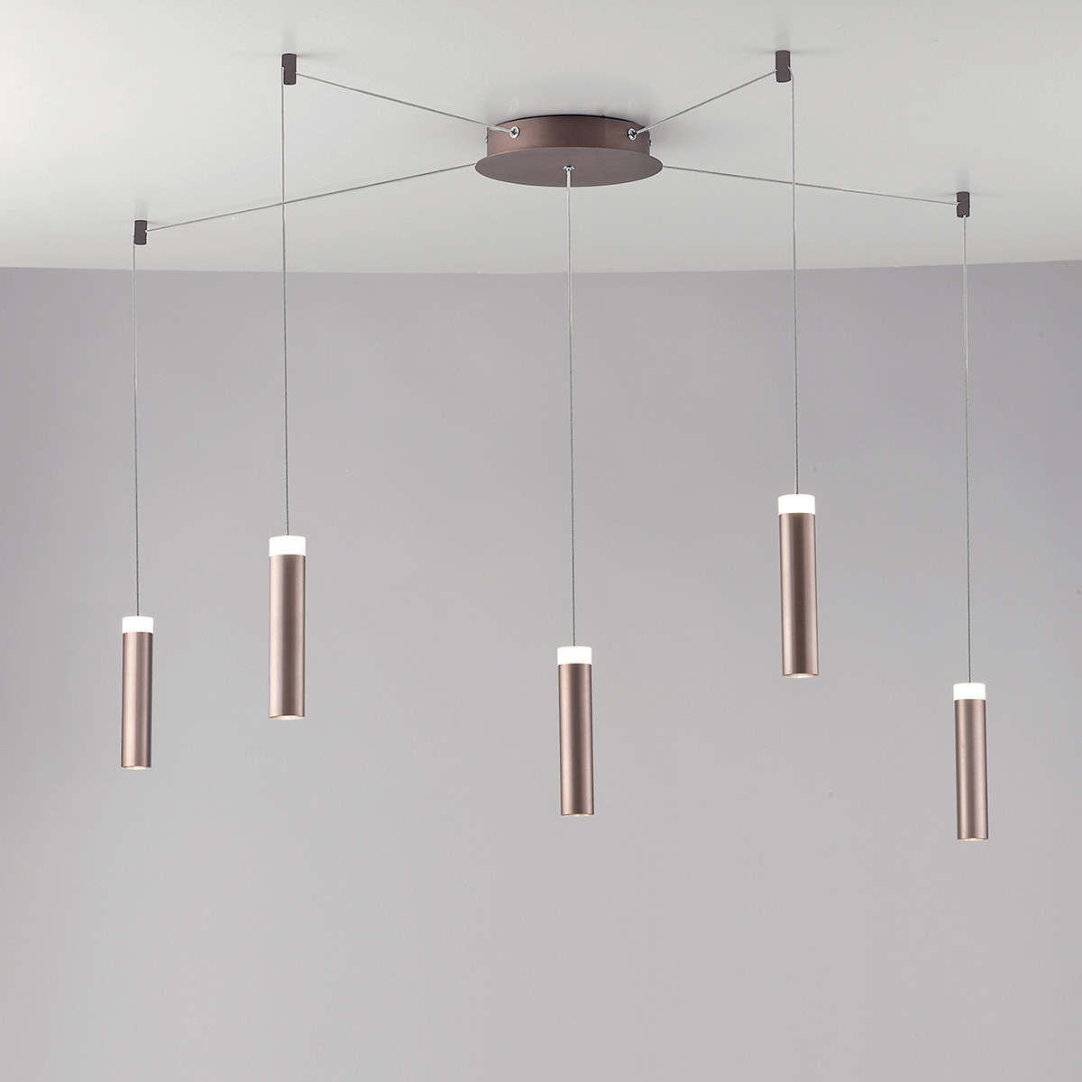 Candeeiro de Teto LED 5 Lâmpadas Suspensas Design Moderno Candle Promoção