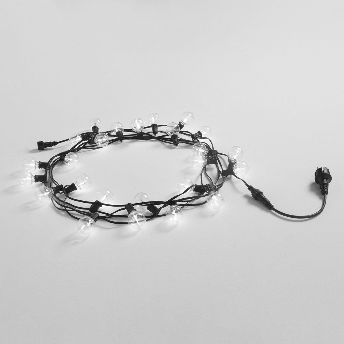 Cordão de luz para exterior, PVC policarbonato preto, 7,62m PicNic