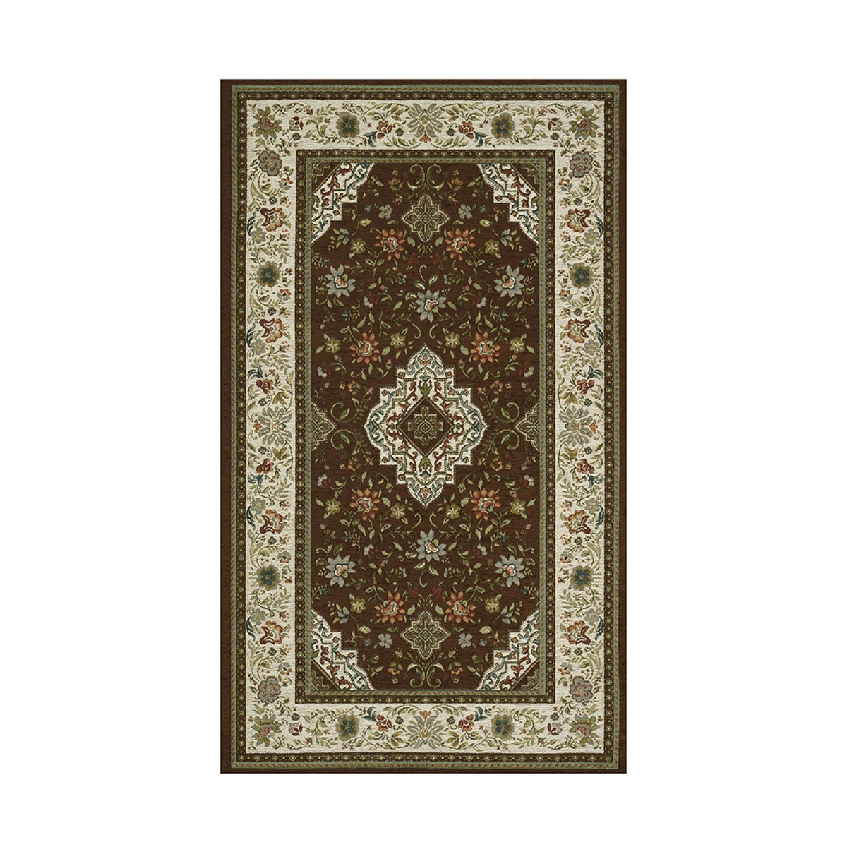 Tapete oriental persa castanho Tabriz