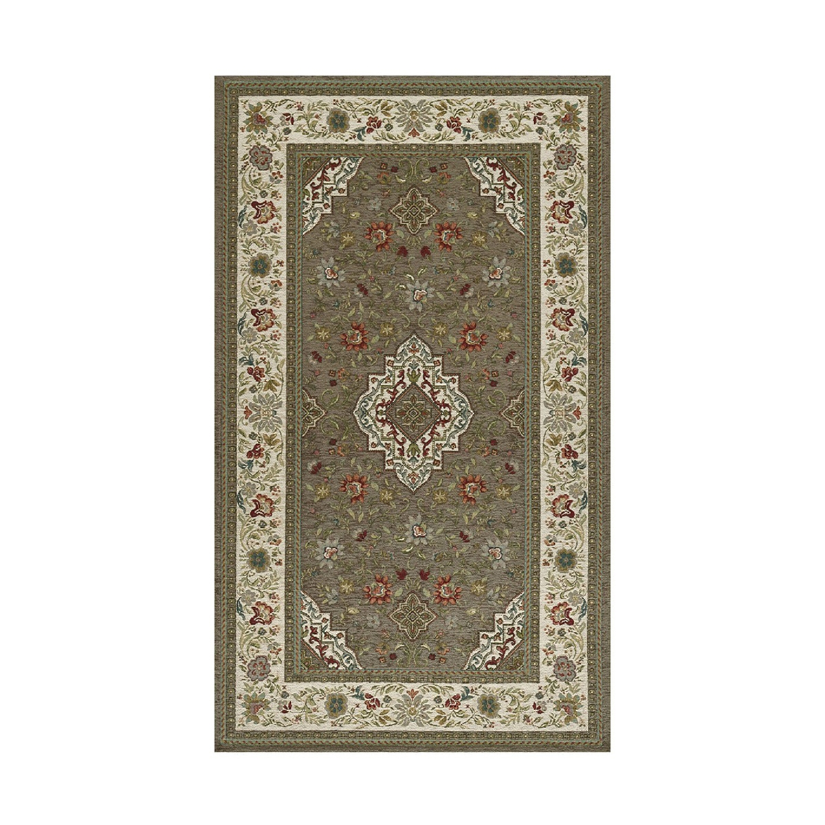 Tapete oriental para sala de estar persa em cinza Tabriz