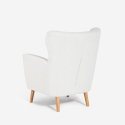Cadeira bergère moderna de sala de estar em tecido bouclé branco Kamo Oferta