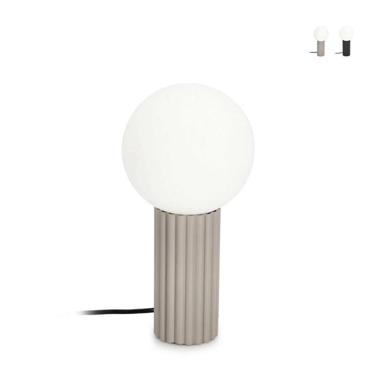Lâmpada de mesa estilo minimalista Ø15x30cm abajur redondo de vidro Delphine