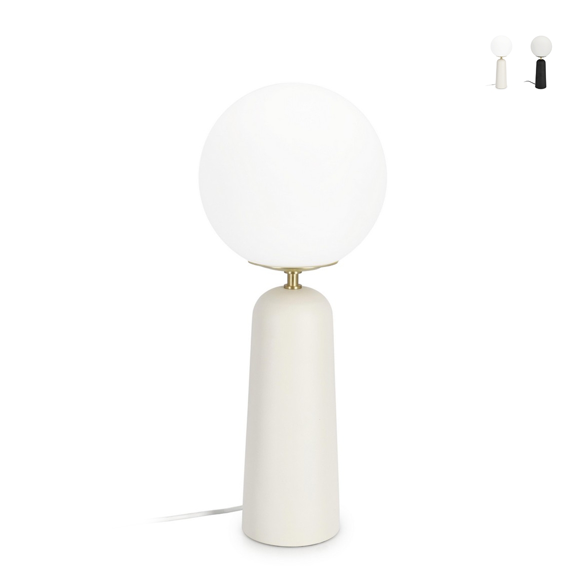 Lâmpada de mesa design moderno abajur redondo em vidro opaco Delphine