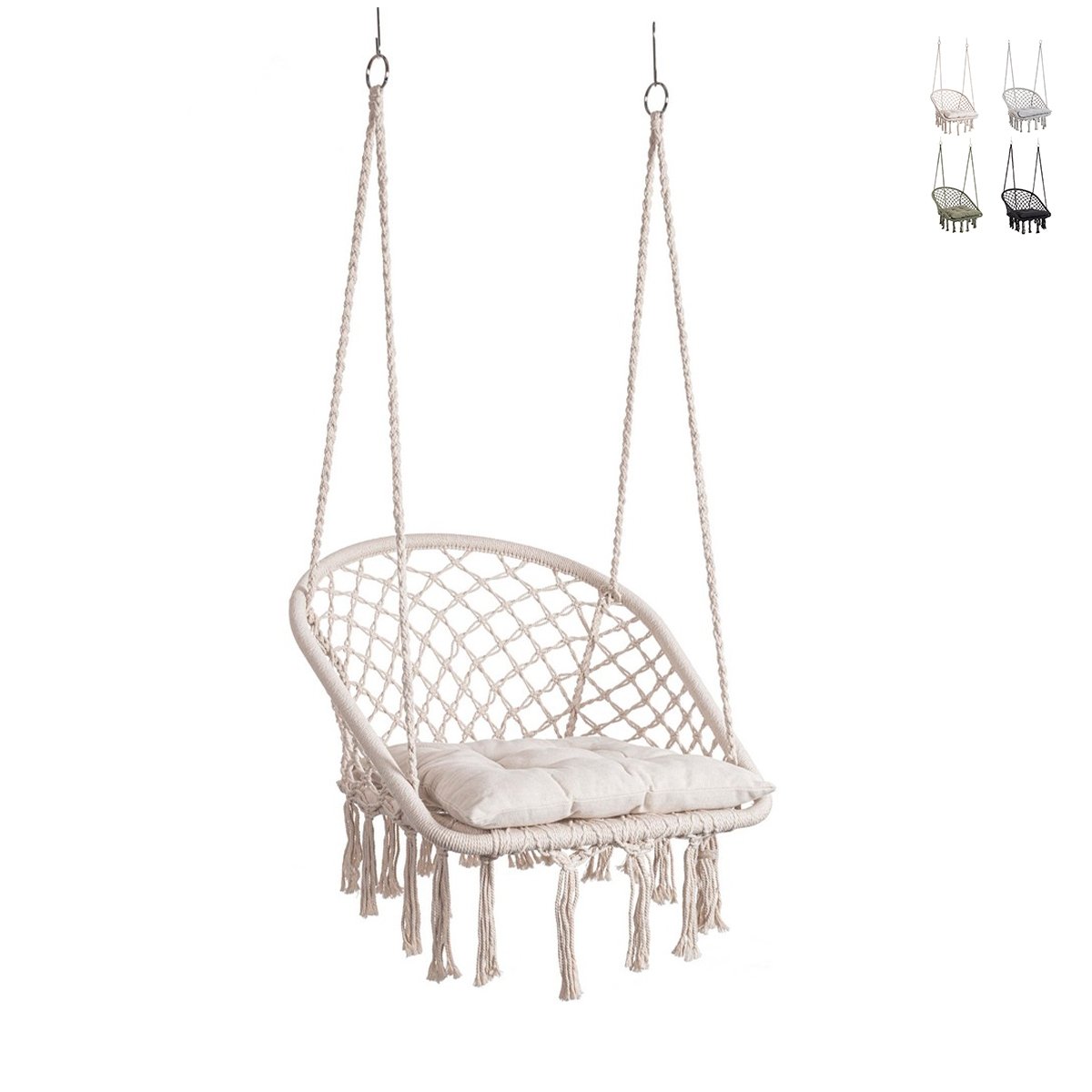 Cadeira Suspensa Amaca de Jardim com Almofada 88x130cm Javier