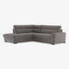 Sofá-cama de 3 lugares em tecido com chaise longue esquerda com arrumação Tivra Características