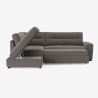 Sofá-cama de 3 lugares em tecido com chaise longue esquerda com arrumação Tivra Escolha