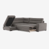 Sofá-cama de 3 lugares em tecido com chaise longue esquerda com arrumação Tivra Modelo