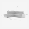Sofá-cama de 3 lugares em tecido com chaise longue esquerda com arrumação Tivra 