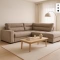 Sofá-cama 3 lugares com chaise longue direita com arrumação em tecido Kosta Promoção