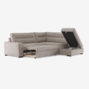Sofá-cama 3 lugares com chaise longue direita com arrumação em tecido Kosta Venda