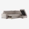 Sofá-cama 3 lugares com chaise longue direita com arrumação em tecido Kosta Venda