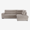 Sofá-cama 3 lugares com chaise longue direita com arrumação em tecido Kosta Saldos