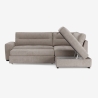 Sofá-cama 3 lugares com chaise longue direita com arrumação em tecido Kosta Oferta