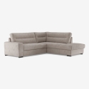 Sofá-cama 3 lugares com chaise longue direita com arrumação em tecido Kosta Descontos
