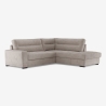 Sofá-cama 3 lugares com chaise longue direita com arrumação em tecido Kosta Descontos