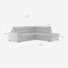 Sofá-cama 3 lugares com chaise longue direita com arrumação em tecido Kosta 