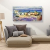 Quadro em tela com paisagem marítima Costa mediterrânea Luigi Florio Saldos