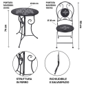 Conjunto mesa com 2 cadeiras dobráveis para exterior em ferro preto Pausa Perfetta Modelo