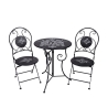 Conjunto mesa com 2 cadeiras dobráveis para exterior em ferro preto Pausa Perfetta Promoção