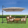 Guarda-sol de jardim 3x3 em alumínio com mastro lateral giratório Deluxe Venda