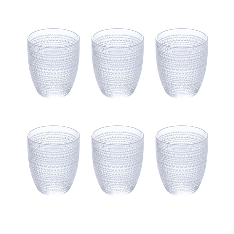 Conjunto de 6 copos de água em vidro decorado 325ml Roma Promoção