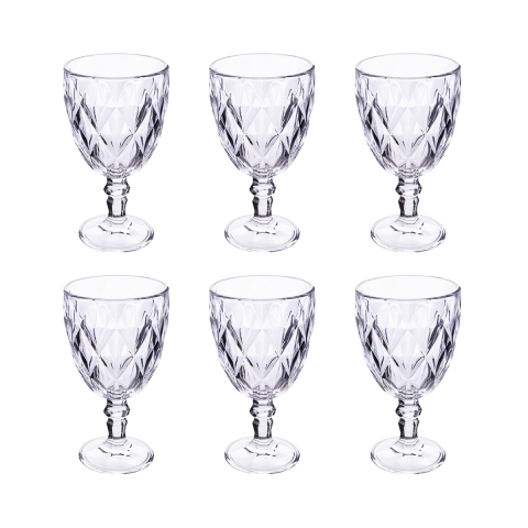 Conjunto de 6 copos em vidro transparente Elizabeth 340 ml Promoção