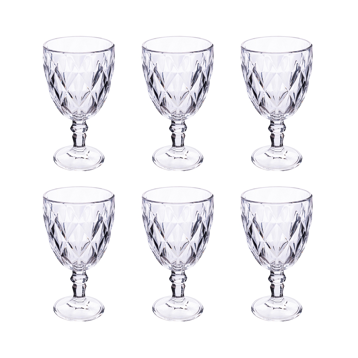 Conjunto de 6 copos em vidro transparente Elizabeth 340 ml Promoção