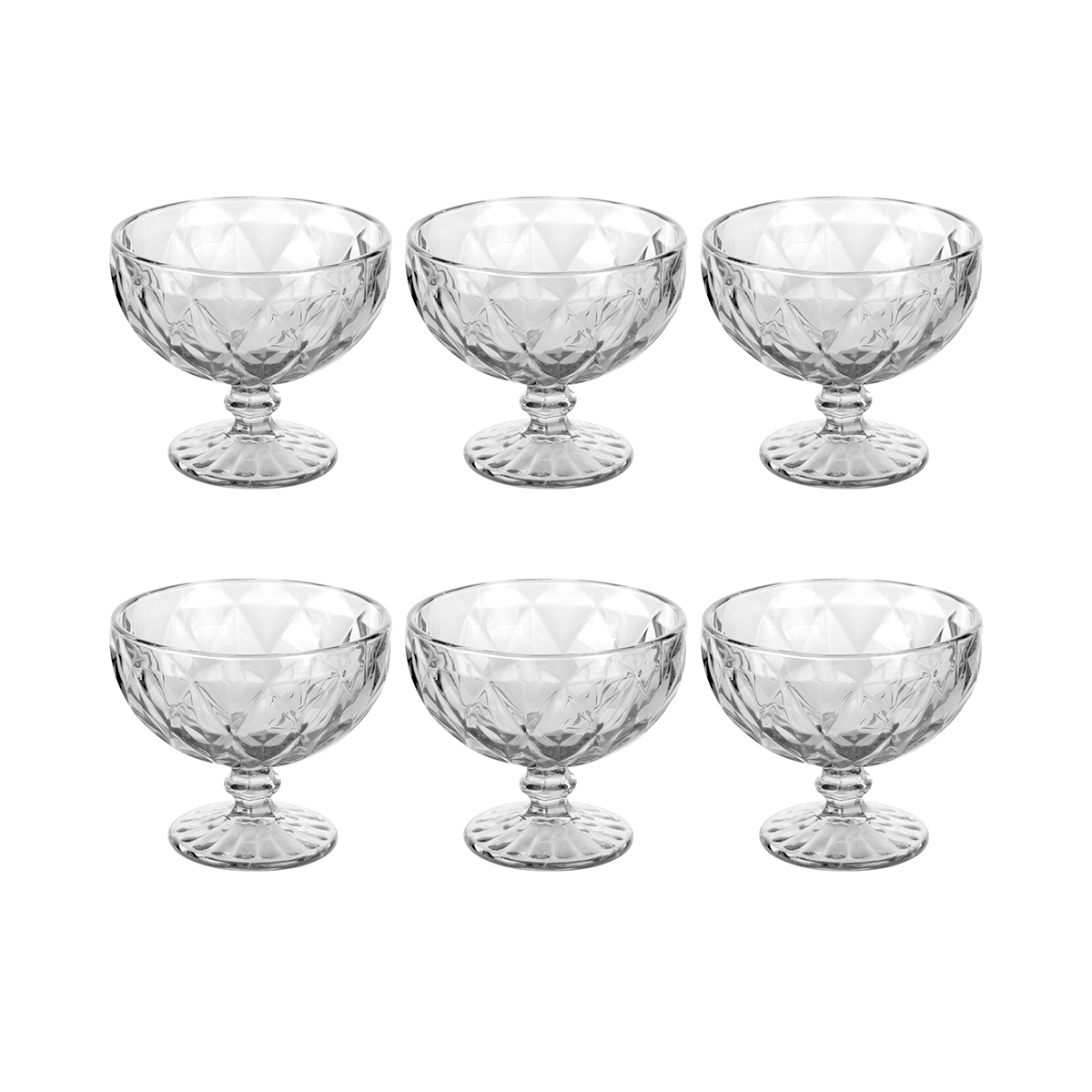Conjunto de 6 Taças de Gelado 400ml em Vidro Transparente Elizabeth Promoção Conjunto de 6 Taças de Gelado 400ml em Vidro Transparente Elizabeth Promoção