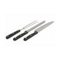 Conjunto 3 utensílios para churrasco 2 facas garfo aço inoxidável Grivka Promoção