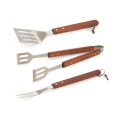 Conjunto 3 Utensílios para Churrasco em Aço Inox e Madeira Firao Promoção