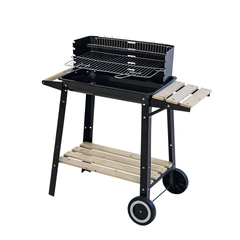 Churrasqueira a carvão com rodas e grelha ajustável 48x28cm Noxor Promoção