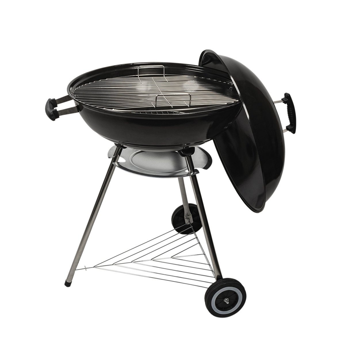 Churrasqueira a carvão redonda grelha 55cm com tampa e rodas Ardena Promoção Churrasqueira a carvão redonda grelha 55cm com tampa e rodas Ardena Promoção