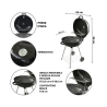 Barbecue a carvão redondo Ø57x90cm com rodas e tampa Seara Medidas