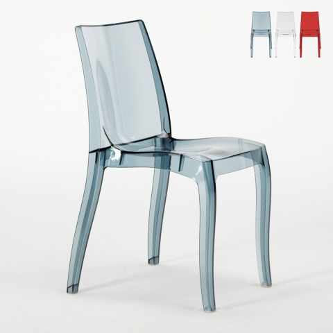 18 Cadeiras empilháveis transparente Cristal light Grand Soleil Design