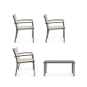 Conjunto de Jardim 2 Cadeiras Sofá Mesa de Centro Bege Bizzotto Florida Oferta