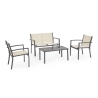 Conjunto de Jardim 2 Cadeiras Sofá Mesa de Centro Bege Bizzotto Florida Promoção