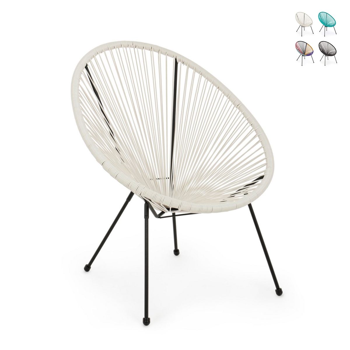 Poltrona de exterior em corda design spaghetti Bizzotto Parker