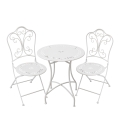 Conjunto de mesa e 2 cadeiras de exterior em ferro branco Provence Breakfast Promoção