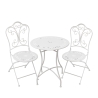Conjunto de mesa e 2 cadeiras de exterior em ferro branco Provence Breakfast Promoção