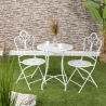 Conjunto de mesa e 2 cadeiras de exterior em ferro branco Provence Breakfast Venda