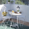 Conjunto de mesa e 2 cadeiras de exterior em ferro branco Provence Breakfast Oferta