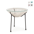 Mesa de exterior redonda Ø50cm com corda entrançada Bizzotto Parker Promoção