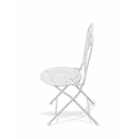 Conjunto de mesa e 2 cadeiras de exterior em ferro branco Provence Breakfast Descontos