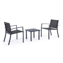 Conjunto de Jardim com 2 Cadeiras Modernas e Mesa 45x45cm Bizzotto Auri Descontos