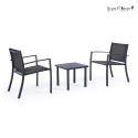 Conjunto de Jardim com 2 Cadeiras Modernas e Mesa 45x45cm Bizzotto Auri Promoção